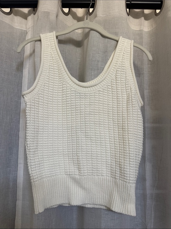 Quince Tops - Quince organic cotton waffle cropped sweater tank size small
